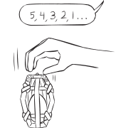 Countdown with hand dropping a vehicle containing an egg, as seen in the Great Egg Drop team-building challenge