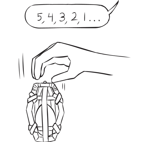 Countdown with hand dropping a vehicle containing an egg, as seen in the Great Egg Drop team-building challenge