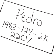 Index card with words and numbers on it as seen in personalised icebreaker game ID Numbers