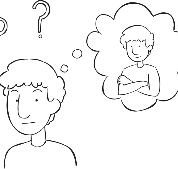 Man thinking about how he crossed his arms, as seen in group mixing activity called Categories icebreaker