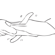 Two hands with interwoven fingers create playful energiser game called Wiggle Waggle