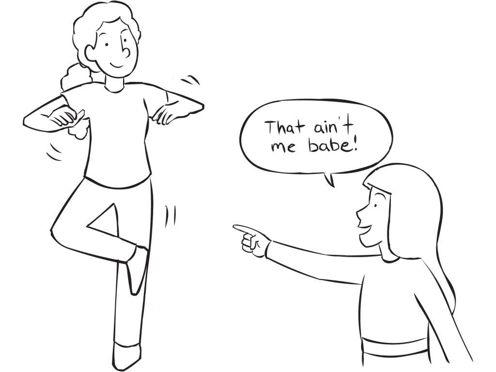 Two people playing creative icebreaker game called That Aint Me Babe