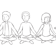 People sitting in circle playing quick group energiser Knee Impulse tapping hands on their neighbour's knees