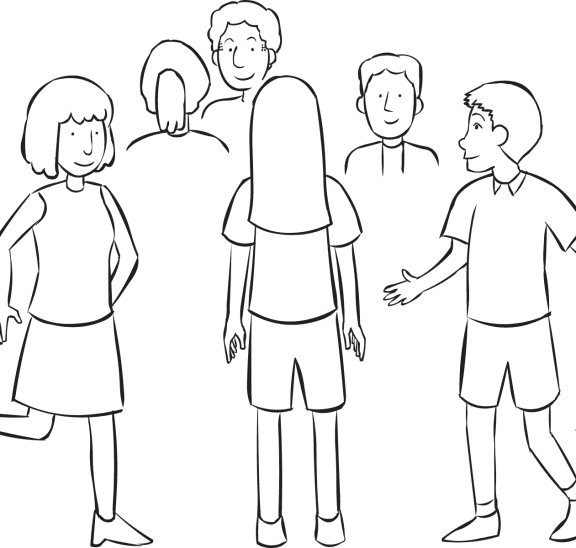 Large group moving quickly in enclosed area, as part of hilarious group energiser Mission Impossible