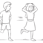 People playing active tag game Head-Butt Tag