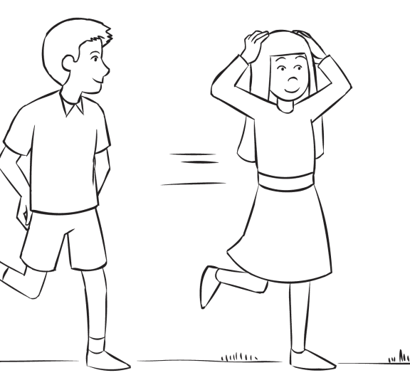 People playing active tag game Head-Butt Tag