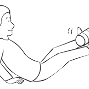 Man sitting on bottom holding a tin can between his feet, as seen in Tin Can Pass fun problem-solving exercise