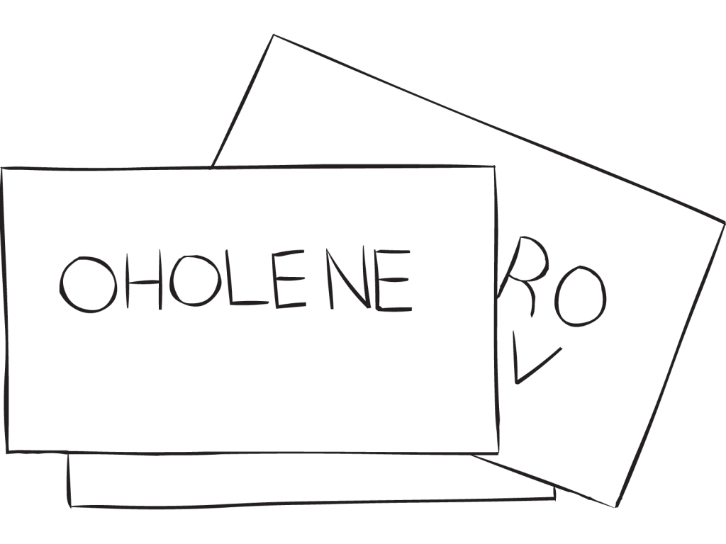 Set of index cards with Wordles clever word puzzles written on them, as featured in a wordles list