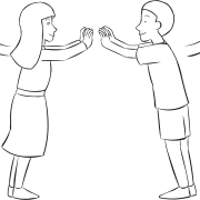 Two people leaning into each other using their arms, as part of partner trust exercise Human Spring teambuilding activity