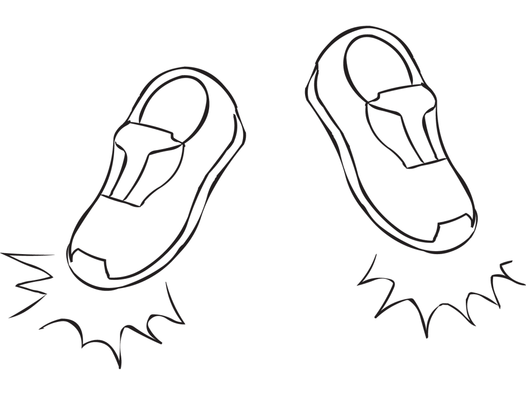 Pair of Magic Shoes ready to be used in team traversing challenge