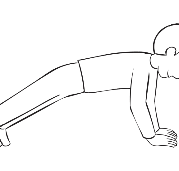 Man doing a push-up with eyes closed, as seen in team problem-solving challenge Popsicle Push-Up