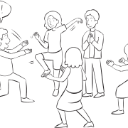 Group of people playing fun, energetic tag game called Ninja Tag