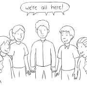 People standing in a circle playing quick energiser game Perfect Circle