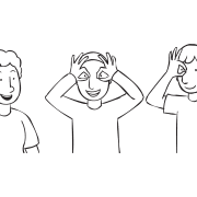 Three people playing circle energiser game Chicken-Eyes