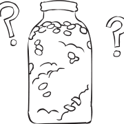 Jar filled with hundreds of beans, featured in the classic team estimation game Count The Beans