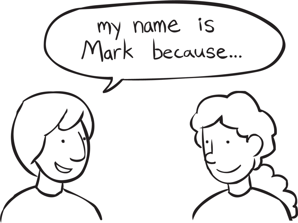 Two people sharing their personal stories as part of fun get-to-know-you exercise Story Of Your Name