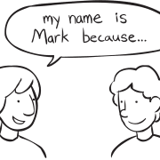 Two people sharing their personal stories as part of fun get-to-know-you exercise Story Of Your Name