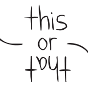 Illustration of This or That with arrows representing fun conversation starter game