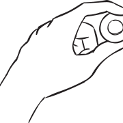 Person holding a large metal washer, as used in secret passing game Alien