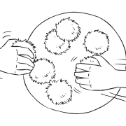 Competitive team energiser Robbing The Nest image shows two hands grabbing balls out of ring quickly