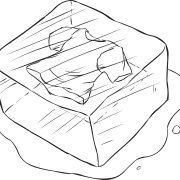 T-shirt frozen in block of ice, as featured in outdoor team challenge called Cold Shoulder