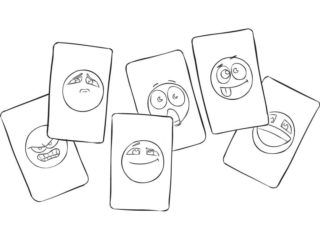 Set of colourful cards called Emoji Cards used for reflection and other fun purposes