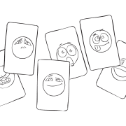Set of emotional literacy cards called Emoji Cards used for reflection and other fun purposes