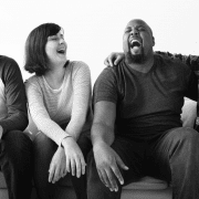 Inject lots of humour to help man & woman to laugh. Photo credit Raw Pixel