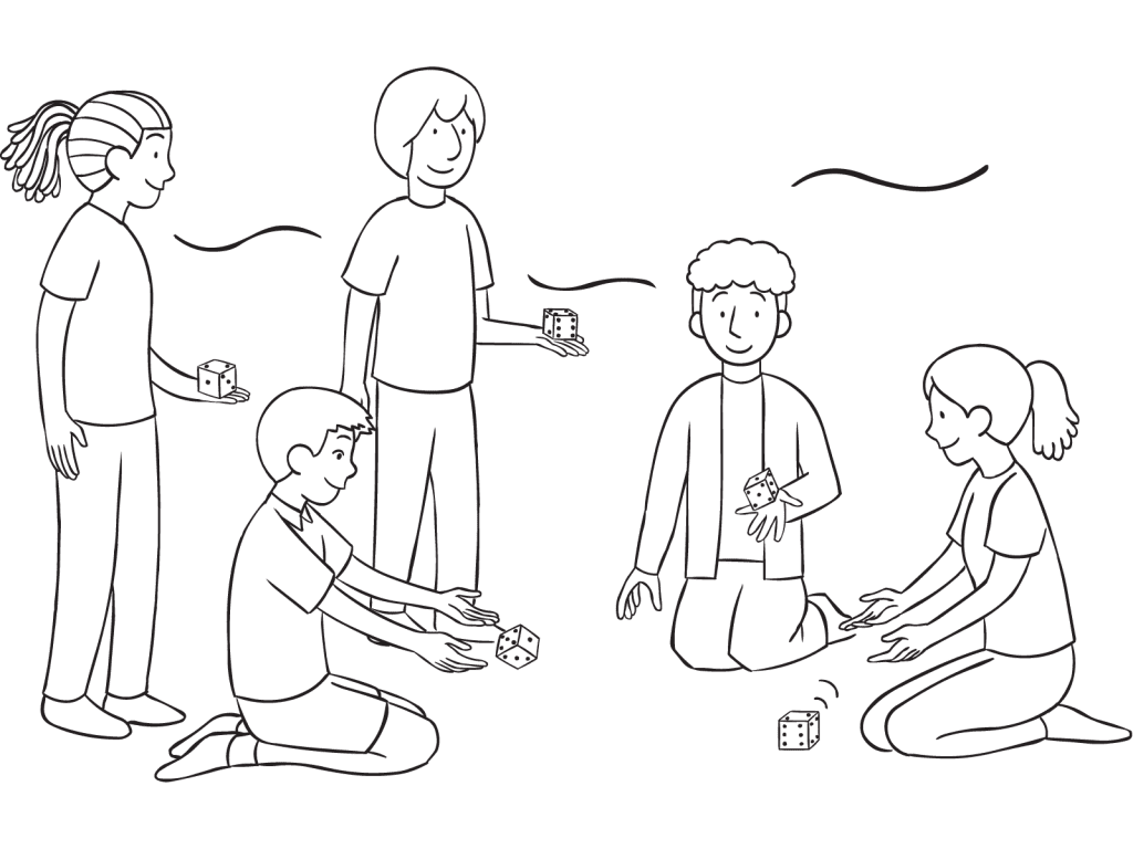 Group playing group energiser game called Tenzi