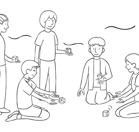 Group playing group energiser game called Tenzi