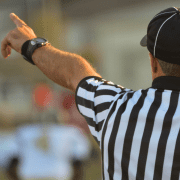 Umpire giving out, wondering are elimination games okay? Credit Nathan Shively