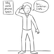 Man playing hilarious group game of Taboo