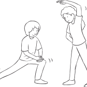 Two people playing interactive group energiser Mirror Neurons