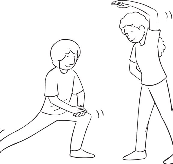 Two people playing interactive group energiser Mirror Neurons