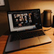 Laptop webinar with free interactive games for online meetings and fun zoom icebreakers. Credit Gabriel Benois