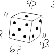 Illustration of playing dice as used in Dicebreakers dice sharing game