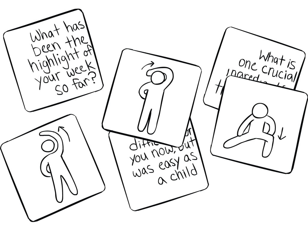 Illustration of conversation starter cards called We Connect Cards