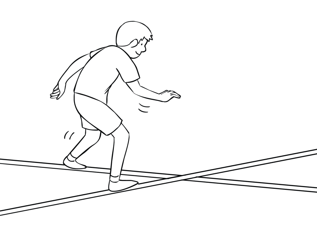 Illustration of Criss Cross challenge balance exercise