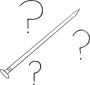 Illustration of long nail as used in Find The Nail trust-building exercise