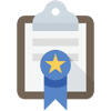 Illustration of clipboard with ribbon