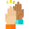 Illustration of two hands doing a high 5