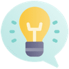 Illustration of light bulb in quote bubble
