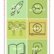 Rose gold smartphone with playmeo app