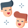 Illustration of two happy people