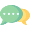 Illustration of two talking bubbles