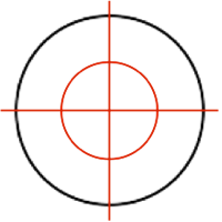 Circle with three lines Solution 1