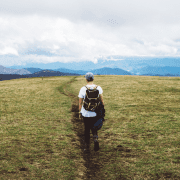 Start here with man walking on journey considering a debriefing tip. Credit Joshua Ness