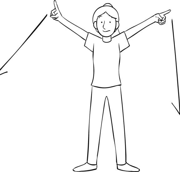 Man waving arms to his side playing group energiser game Count To Six