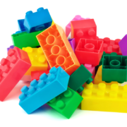 LEGO bricks in a pile