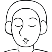 Illustration of man exhaling as part of guided mindfulness meditation Mindful Breathing